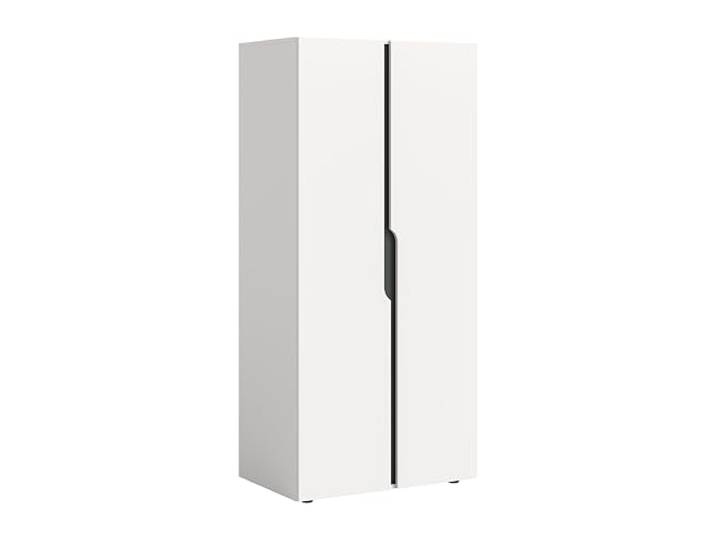 xonox.home – Kleiderschrank Anga 80x180x51 cm in Weiß – 2-türiger Wäscheschrank mit 2 Konstruktionsböden & Kleiderstange – Kompaktes Stauraumwunder für eine organisierte Aufbewahrung Ihrer Garderobe