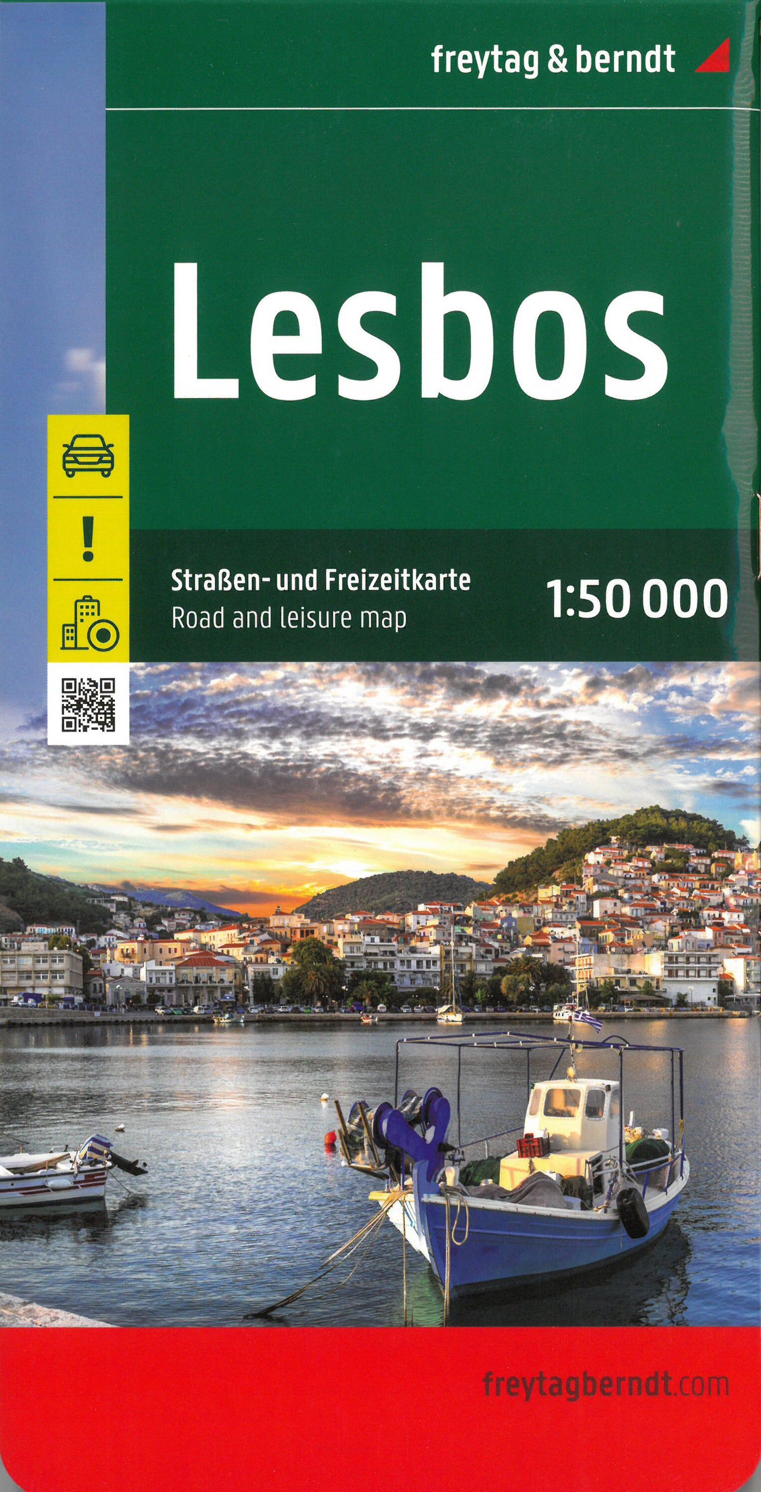 Carte détaillée - Lesbos   Freytag & Berndt