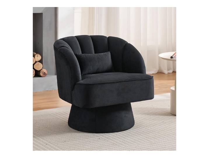 GarveeMore Sessel Sessel mit 360 Grad drehbare Kuscheltonnen-Akzentsofasessel, Samtbezug,Armlehnensessel,Polstersessel,Akzentstul