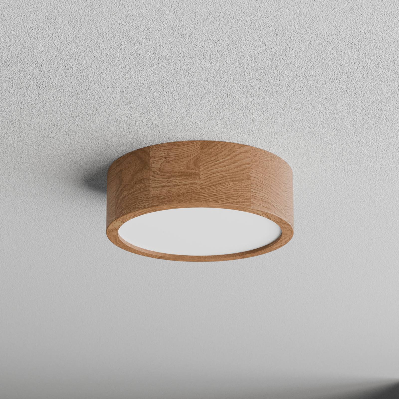 Cleo DR275 ceiling light, IP20, sensor, Ã˜ 28 cm, oak wood TEMAR LIGHTING, Light wood, Living / Dining Room, Wood, Ceiling Light with Sensor