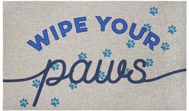 "Stupell Wipe Your Paws Greeting Outdoor Door Mat, design by Lil' Rue, 18""x30"""
