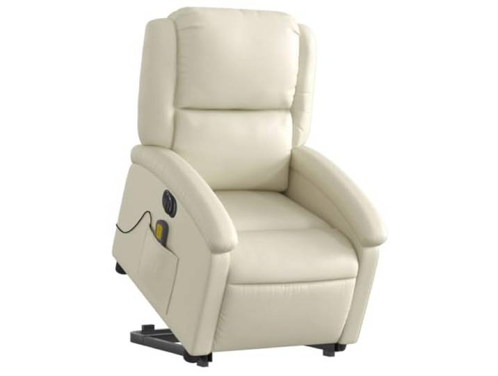 vidaXL Massagesessel mit Aufstehhilfe Elektrisch Creme Kunstleder