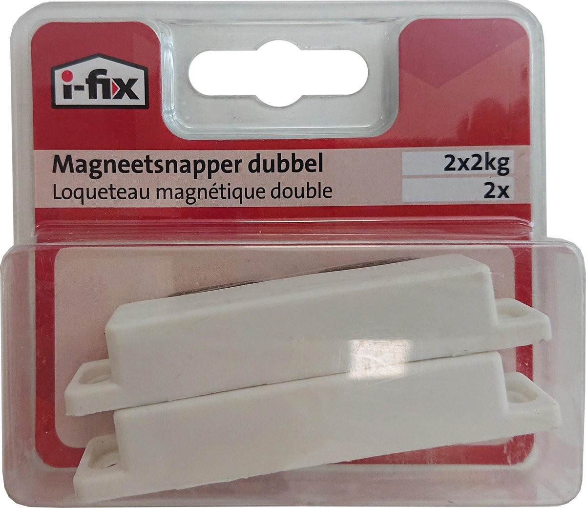 I-FIX Magneetsnapper Dubbel 2 x 2 kg - 2 stuks - Wit