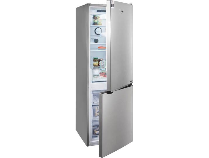 BEKO Kühl-/Gefrierkombination, Energieeffizienz: C, silber (edelstahl, look), Rechtsanschlag, wechselbar, Kühlschränke, HarvestFresh™ - längerer Erhalt von Vitaminen, Kühl-/Gefrierkombination