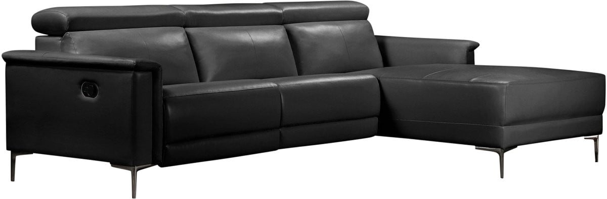 Notio Living Lund Hoekbank - 3-Zits Relax - Zwart PU