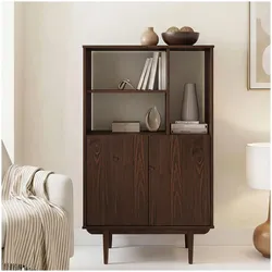 Idimex, Kommode + Sideboard, Highboard SIMONA aus Massivholz mit offenem Regal – Eiche Finish (80 x 37 x 133 cm)