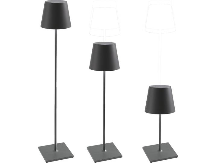 Zafferano Poldina XXL Strostlampe - Aufladbar + Einstellbar - Anthrazit