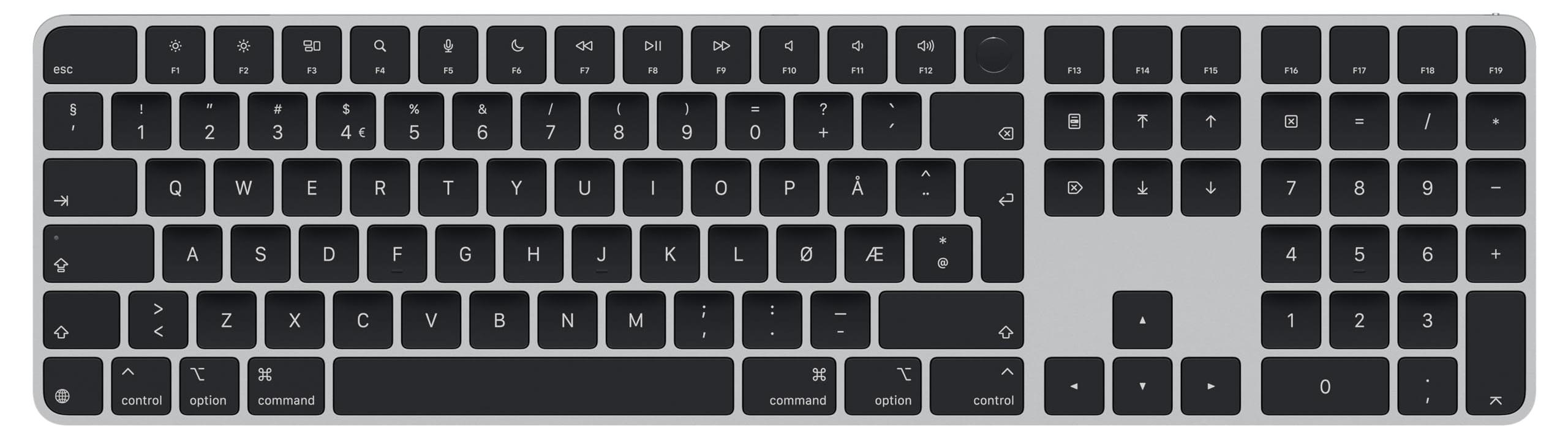 Apple Magic, Volle Größe (100%), Verkabelt & Kabellos, USB + Bluetooth, QWERTY, Schwarz
