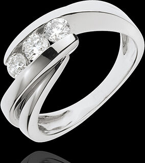 Edenly Trilogie Ring Kostbarer Kokon - Ritornell - WeiÃŸgold - 3 Diamanten 0.54