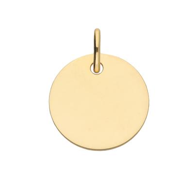 Anhänger mit Gravur ADELIA´S "Damen 333 Gold Gravurplatte Anhänger Ø 12 mm", gold, Schmuckanhänger, Damen, Gold, für Damen