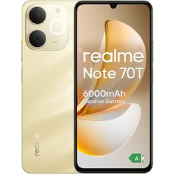 realme NOTE 70T BEACH GOLD SPE.EDI 4/256 GB (256 GB, Beach Gold, 6.74", Dual SIM, 4G), Smartphone, Gold
