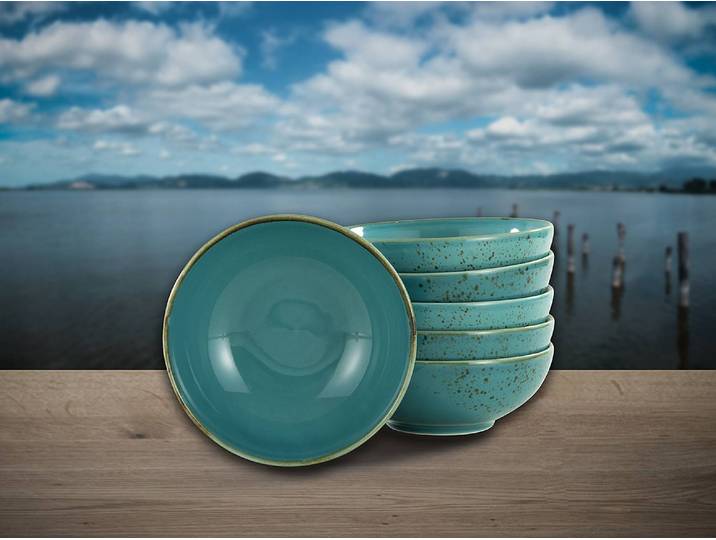 Bols muesli Nature Collection - Lot de 6 Ø 17cm Bleu/Turquoise