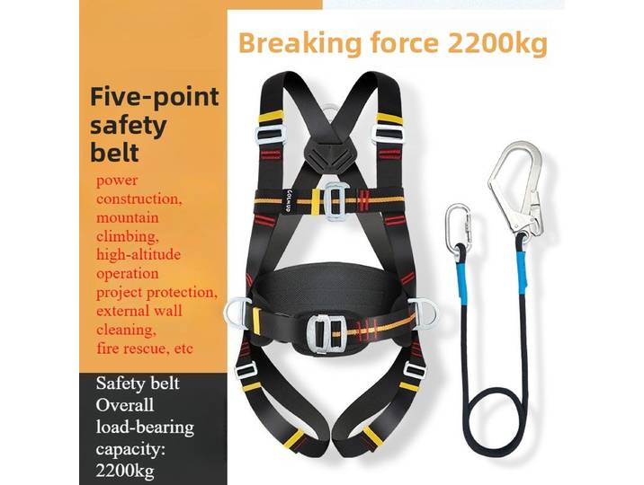 Harnais de sécurité pour le travail à haute altitude, ceinture de sécurité complète à cinq points, corde, entraînement d'escalade en plein air, équipement de protection pour la Construction