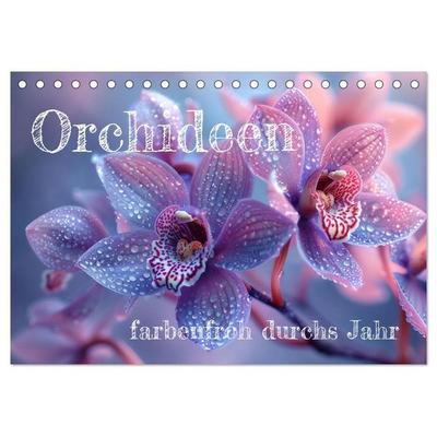 Orchideen - farbenfroh durchs Jahr (Tischkalender 2027 DIN A5 quer), CALVENDO Monatskalender