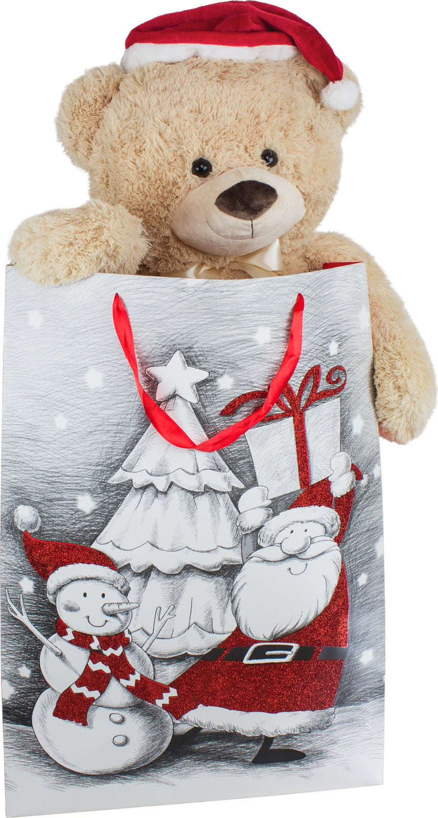 Brubaker XXL knuffelbeer met Sinterklaasmuts, 100 cm