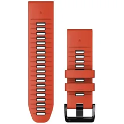 Garmin - Quickfit 26 Watch Band - Uhrenarmband - Silikon - Farbe: Flammenrot/Graphit, Teile in Schwarz