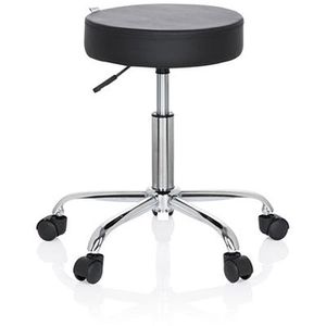 hJh-OFFICE Drehhocker OPERATOR II, 729410, Kunstleder, Rollen, schwarz