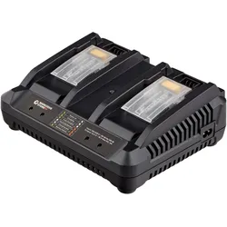 Werkzeugstore24, Werkzeugakku + Ladegerät, Doppel Schnellladegerät 18 V 4 A (18 V)