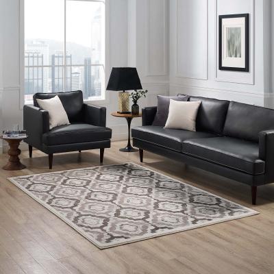 Modway Kalinda Rustic Vintage Moroccan Trellis 5x8 Area Rug in Beige, Moroccan Blue and Ivory