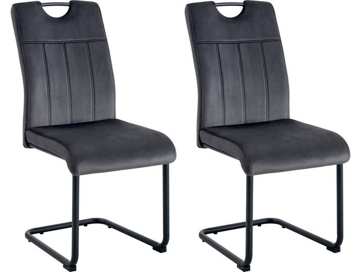 MID.YOU Schwingstuhl 2er-Set LISA, anthrazit, Polyester