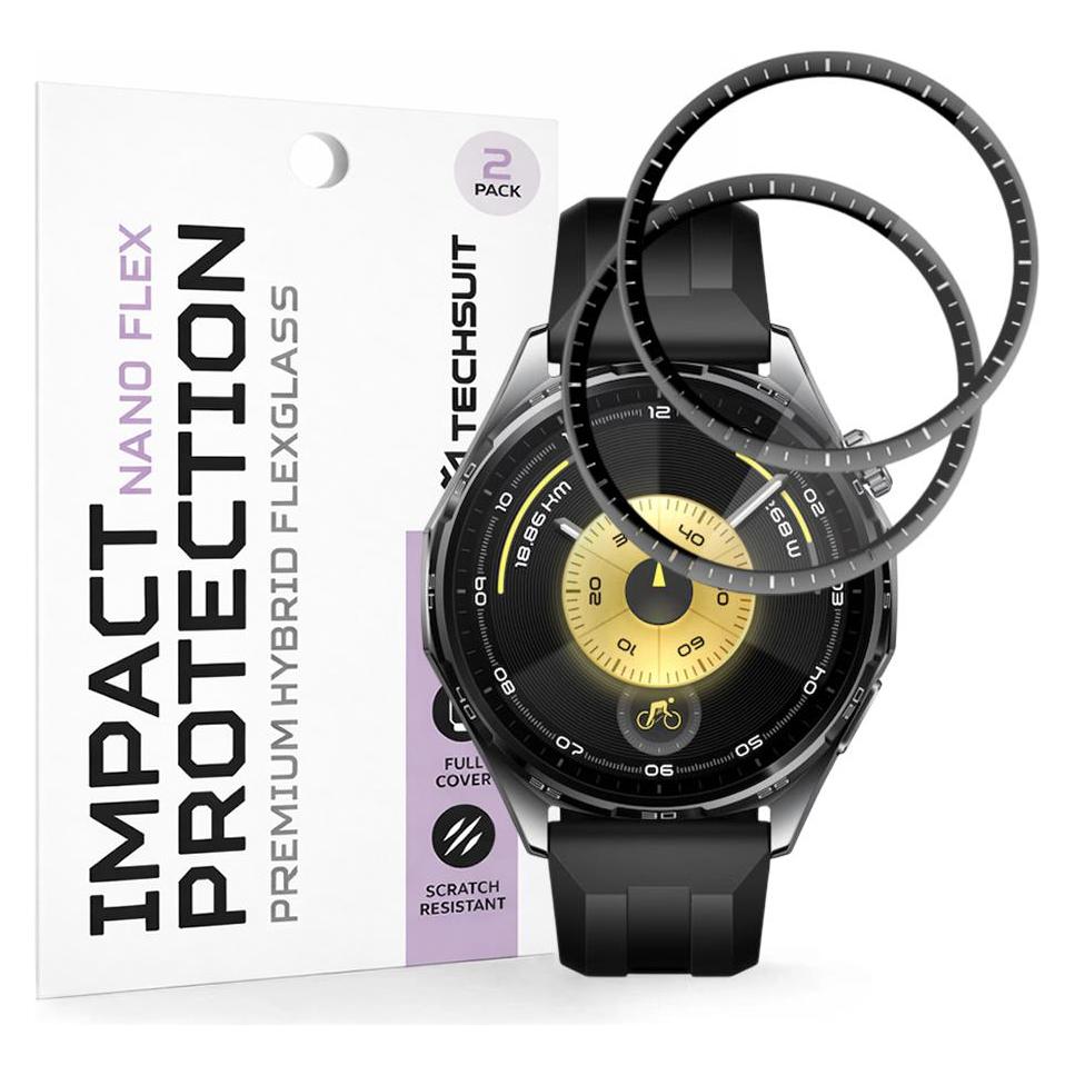 Techsuit - Nano Flex (2 pack) - Huawei Watch GT 6 46mm - Black (66920226)