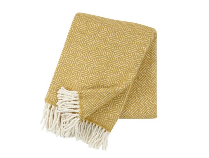 Klippan Yllefabrik Plaid en laine Samba jaune
