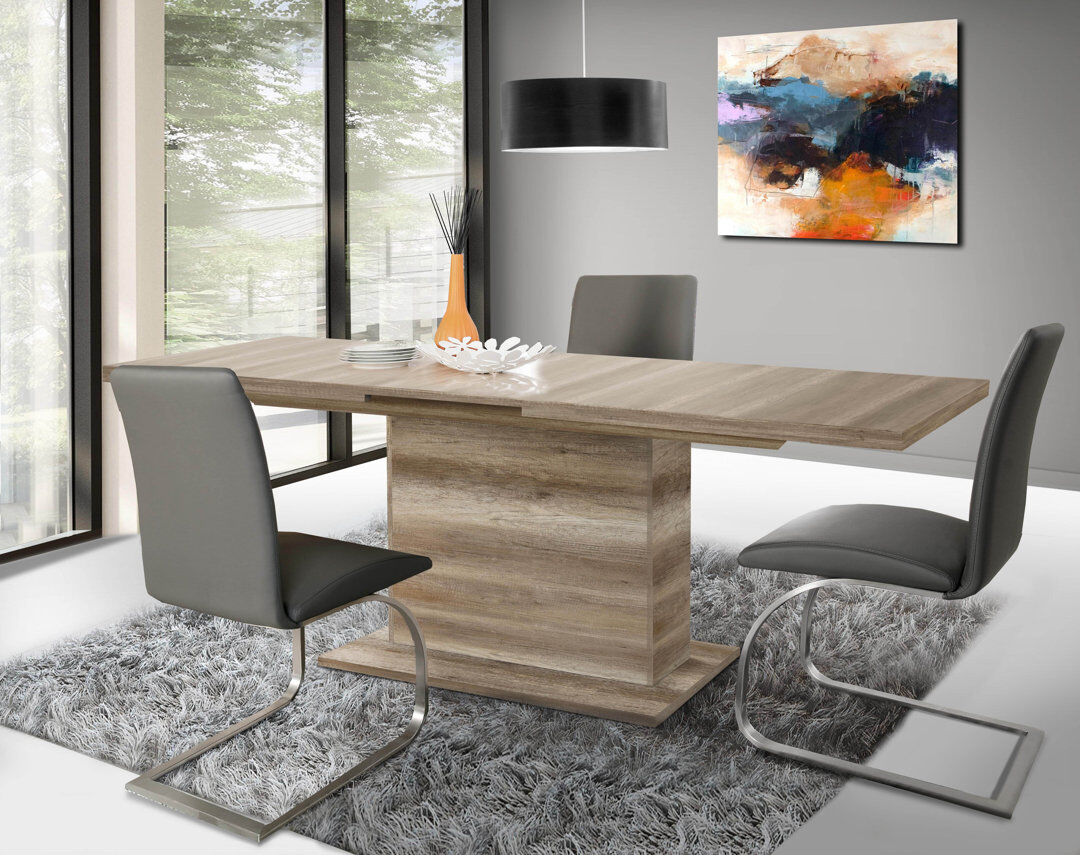 Latitude Run Pasillas 90 cm Rectangular Dining Table Brown