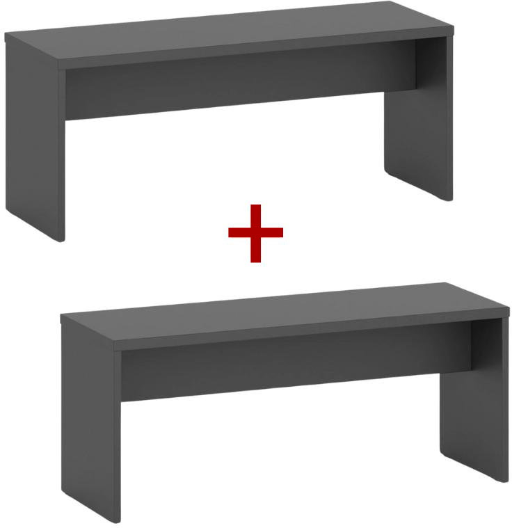 B2B Partner Umkleidebank 1+1 GRATIS, 1000 mm breit, Graphit