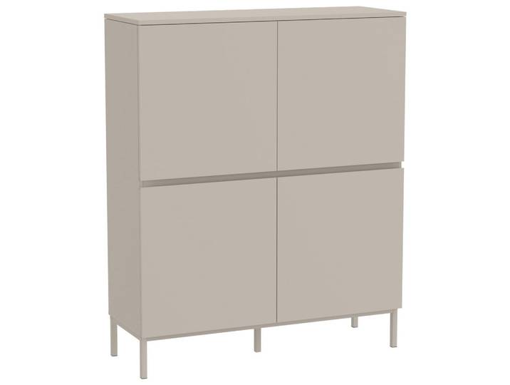 Hom`in Highboard, Kaschmir, Metall, 4 Fächer, 100x122x35 cm, Bsci, Wohnzimmer, Kommoden & Sideboards, Highboards