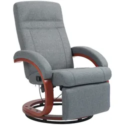 STILVORA Relaxsessel Polyester Grau mit 135°-Liegefunktion und 360°-Drehbasis