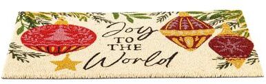 Evergreen "Joy To The World Ornaments Coir Door Mat, 30"" x 18"" - 30"" x 18"""