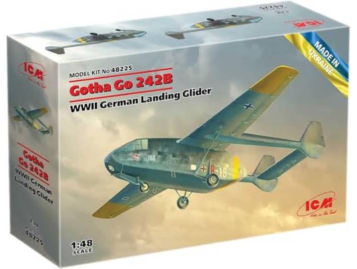 ICM ICM48225 1:48-Gotha Go 242B WWII Duitse landing zweefvliegtuig modelset, zwart