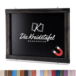 Die Kreidetafel Manufaktur Magnetische Kreidetafel - Magnettafel mit Holzrahmen / Schwarz 100x50cm