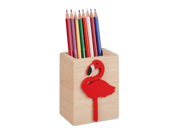 Stiftehalter Flamingo Hellbraun-Rot