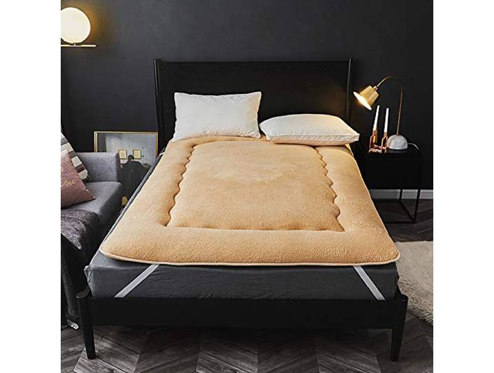 TVANTRUXIS Japanische Boden-Futon-Matratze aus Polyester Grau/Camel, mehrere Größen for Zuhause, Schlafsaal, Camping: Bodenbelag(Camel,90*200cm)