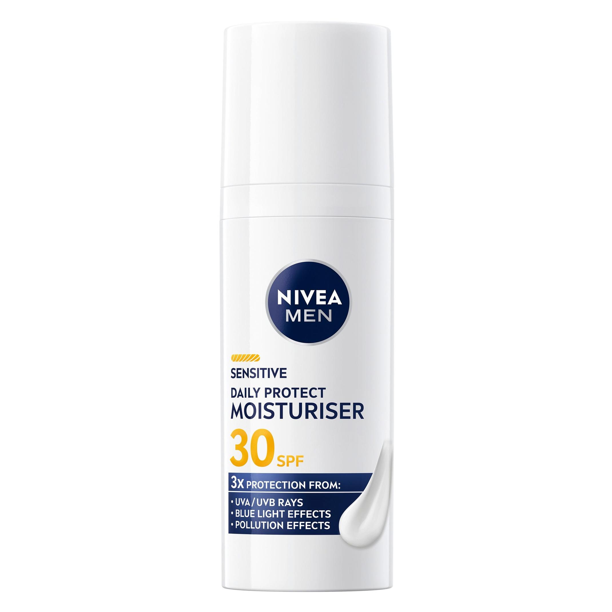 Nivea Men Sensitive Daily Protect Moisturiser SPF30 50ml (50 ml, Tagescreme, SPF 30) (4006000159843)