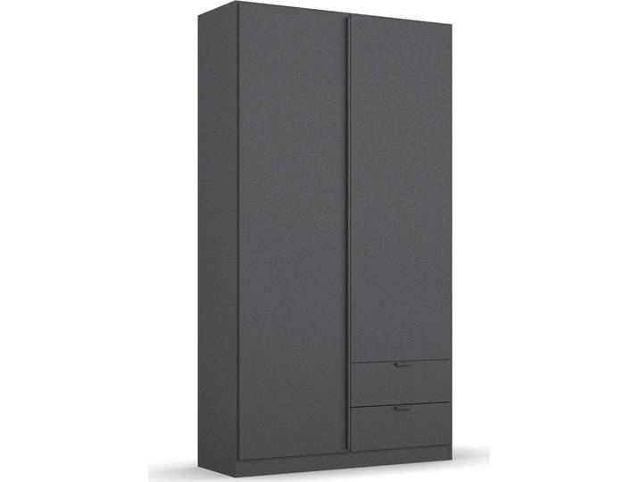 Drehtürenschrank RAUCH StyleUp , grau (graumetallic), B:91cm H:197cm T:54cm, Holzwerkstoff, Schränke, Drehtürenschrank, Typ Monochrome mit eleganten, langen Griffstangen in Schrankfarbe