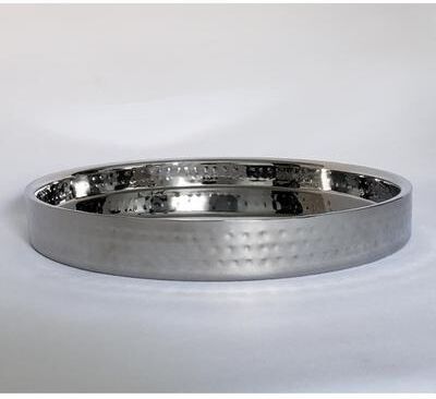 Jiallo "Stainless Steel Silver Double wall bar tray 12.5"" dia"