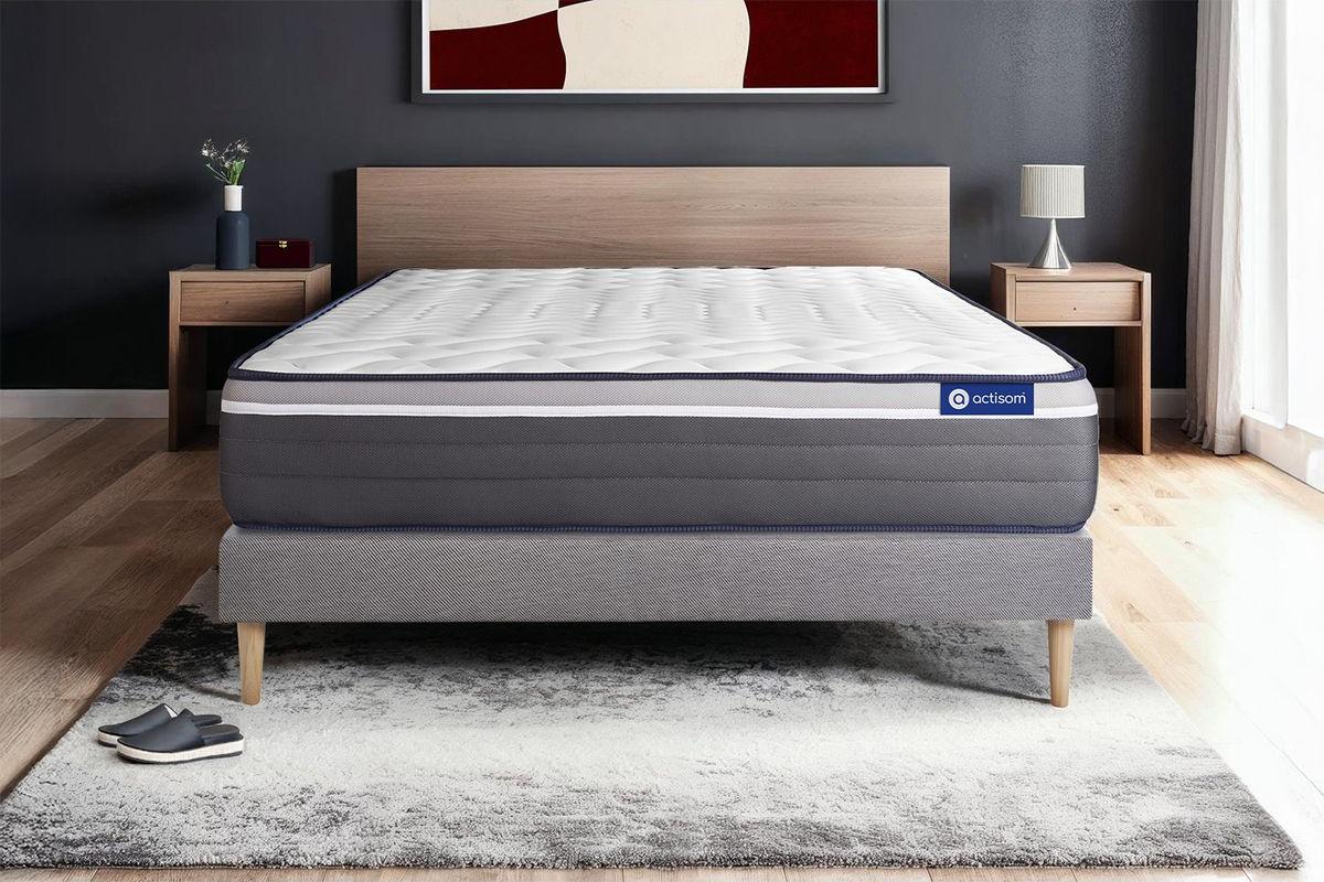 Actilatex plus matratze 90x200cm + Bettgestell mit lattenrost - Dicke : 26cm - Latex und Memory-schaum - H5