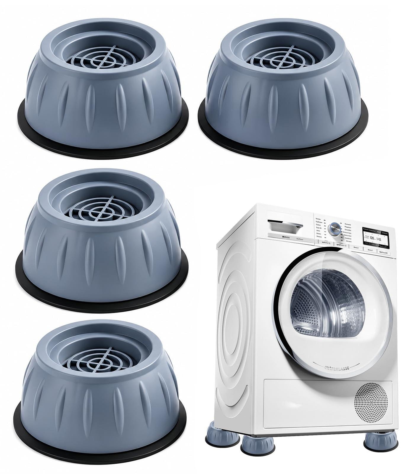 Selius Anti-trillingsmatten voor wasmachine en meubels, 4 stuks