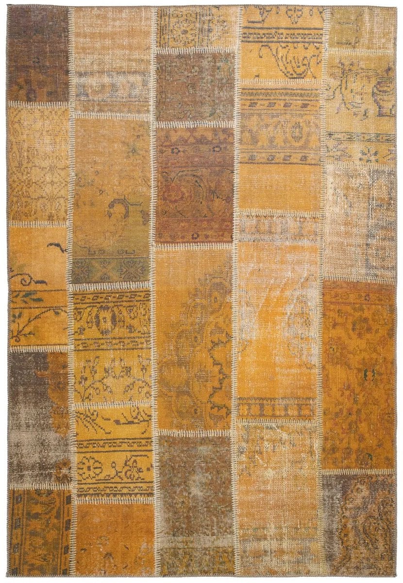 Vintage Vloerkleed Faye Patchwork Goud 190x290 cm