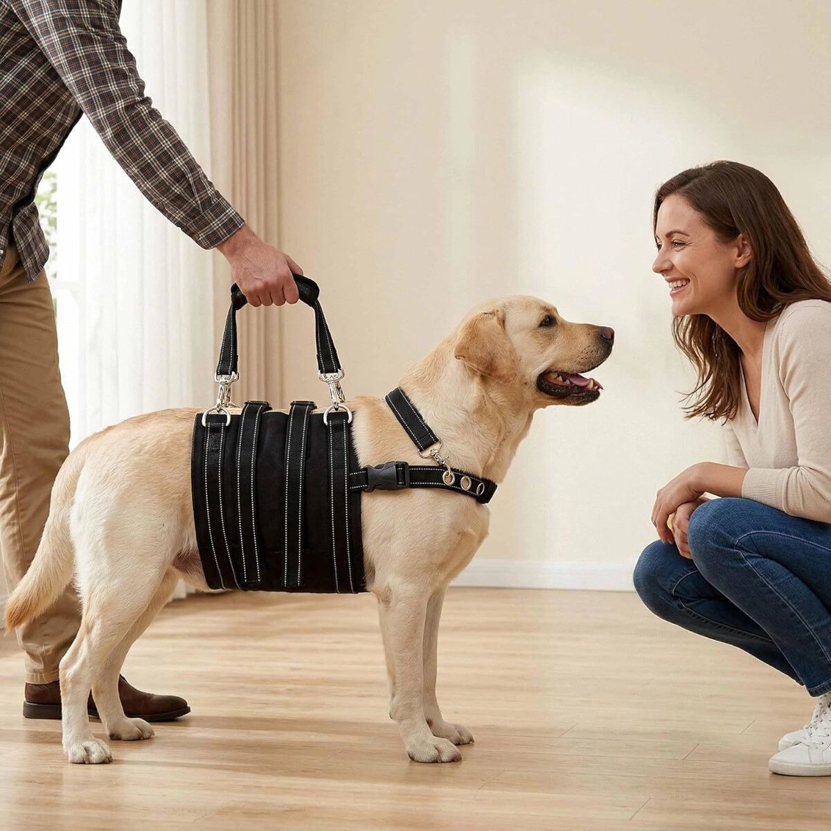 INF Gehhilfe für Seniorhunde - Oxford-Gewebe Stützgurt für ältere und hinten geschwächte Hunde, Unterstützt Stehen und Gehen S