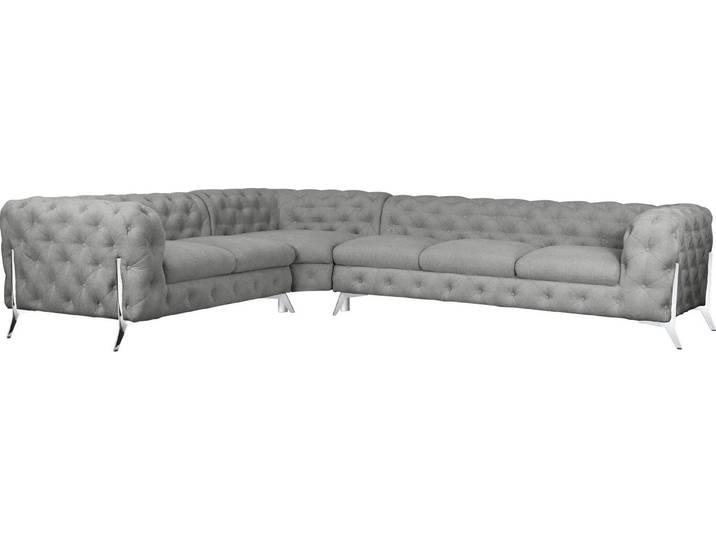 Home affaire Chesterfield-Sofa Amaury L-Form, großes Ecksofa, Chesterfield-Optik, Breite 323 cm, Fußfarbe wählbar