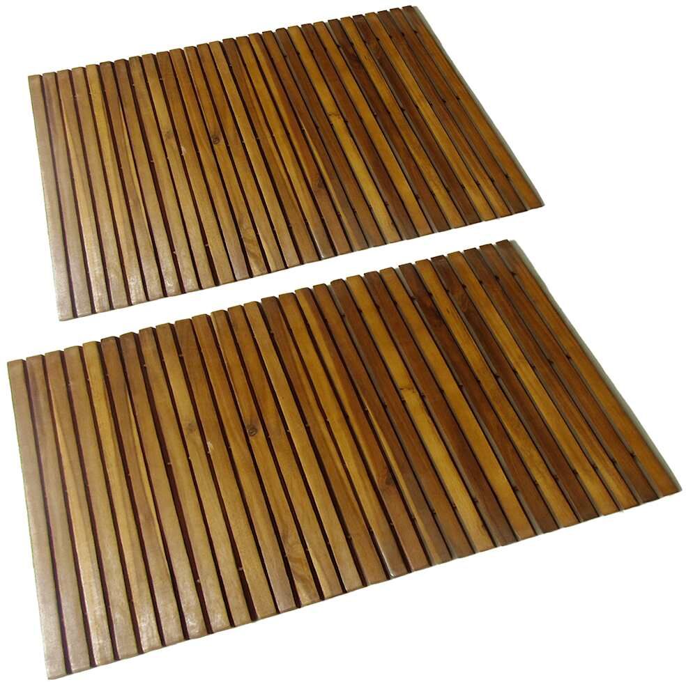vidaXL Tapis de bain 2 pcs Acacia 80x50 cm