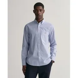 Gant für Herren. 3000140 Reguläres Fit-Hemd aus Popeline mit Banker-Streifen in Blau (XL), Lässig, Baumwolle, Langarm