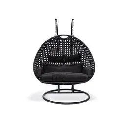 Home Deluxe Polyrattan Hängesessel TWIN - Schwarz
