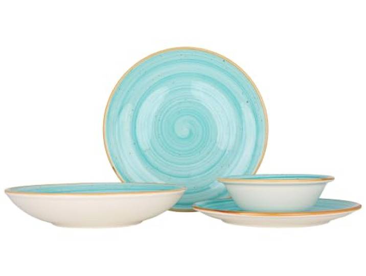 Bonna Geschirrset - Aqua - 24 teilig - 6 Personen - Porzellan
