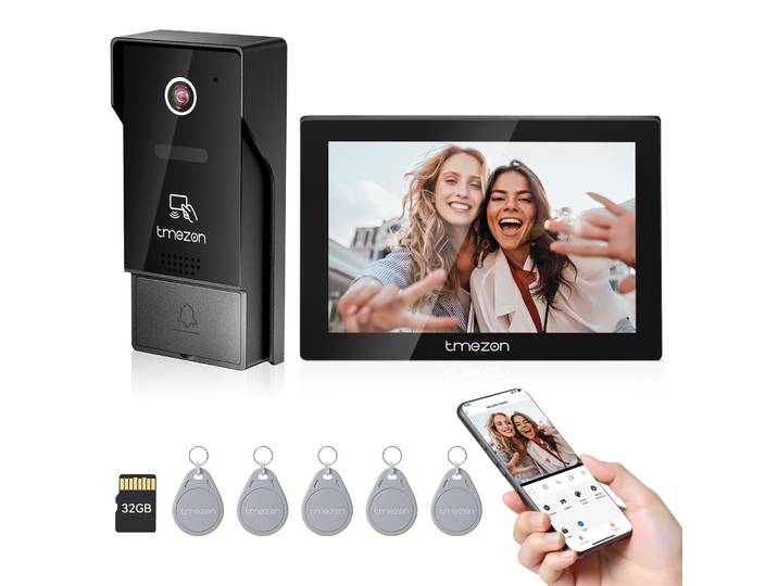 Système d'interphone vidéo numérique pour la maison, moniteur sans fil WIFI 7 pouces, caméra de portier 1080P, sonnette vidéo, déverrouillage par carte Tuya