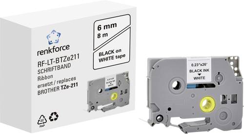Renkforce RF-LT-BTZe211 Kompatibel ersetzt Brother TZe-211 6mm Bandfarbe: Weiß Schriftfarbe: Schwarz 8m