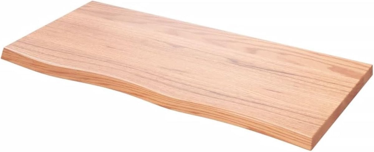 Handgemaakte zwevende wandplank van eikenhout met live edge
